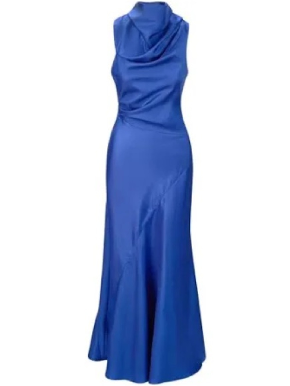 STAUD Royal Blue Sleeveless Cowl Neck Maxi Dress